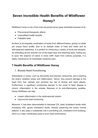 Seven Incredible Health Benefits of Wildflower Honey_