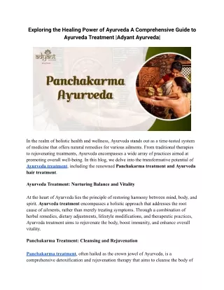Exploring the Healing Power of Ayurveda A Comprehensive Guide to Ayurveda Treatment