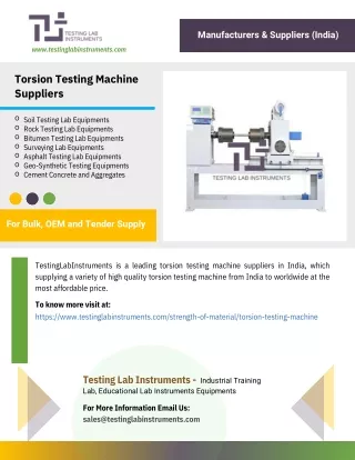Torsion Testing Machine Suppliers