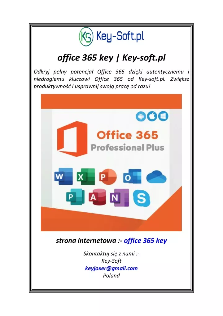 office 365 key key soft pl