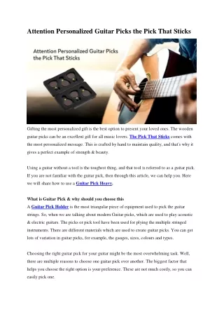 Attention Personalized Guitar Picks the Pick That Sticks BLOG IMG
