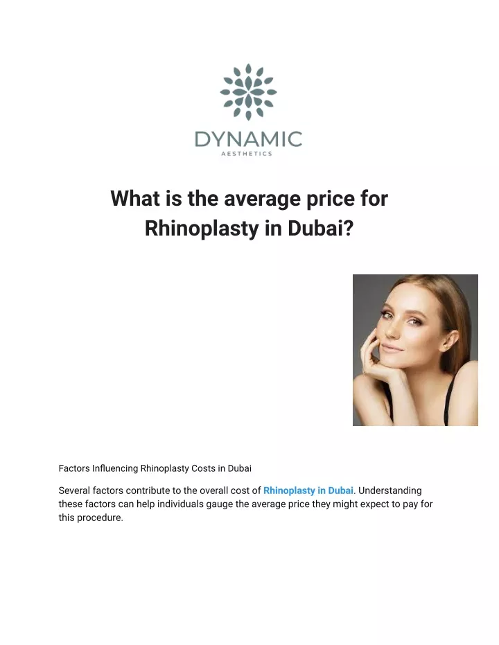 what is the average price for rhinoplasty in dubai