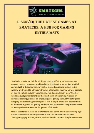 Discover the Latest Games at SMATechs