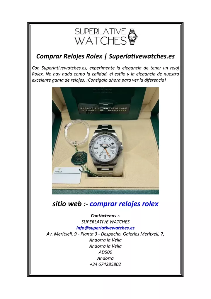 comprar relojes rolex superlativewatches es