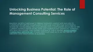 Unlocking Business Potential The Role of Management Consulting Services
