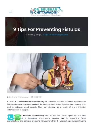 9 Tips to prevent fistula