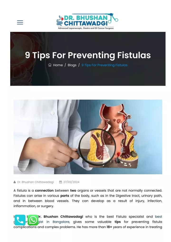 9 tips for preventing fistulas