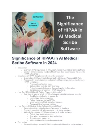 Significance of HIPAA in AI Medical Scribe Software in 2024