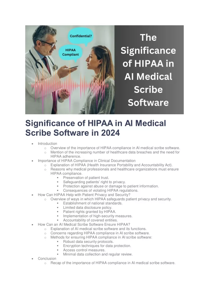 significance of hipaa in ai medical scribe