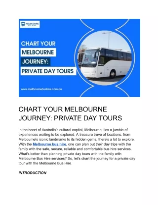 Melbourne Adventure: Exclusive Day Tours by Melbourne Bus Hire