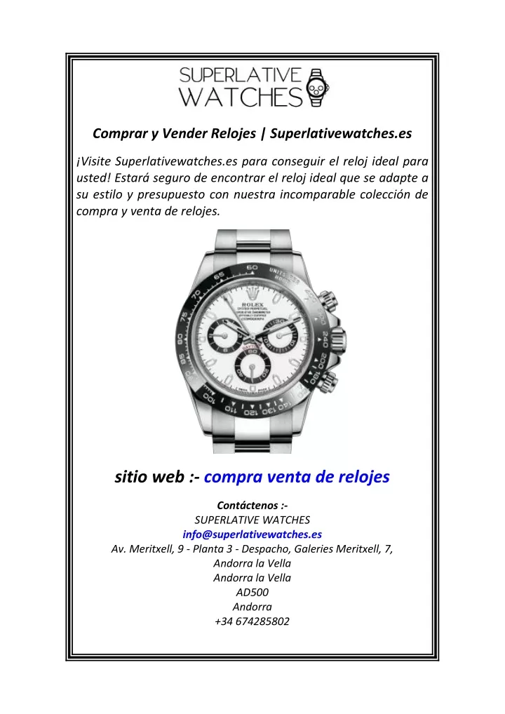 comprar y vender relojes superlativewatches es