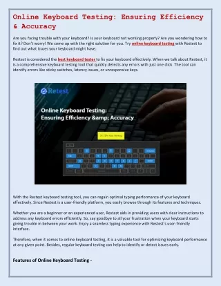 Online Keyboard Testing Ensuring Efficiency & Accuracy
