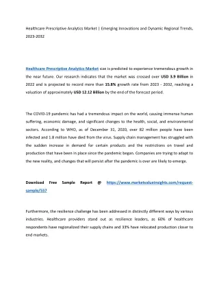 healthcare prescriptive analytics market emerging