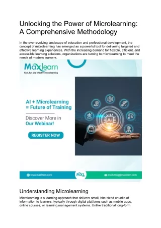 unlocking the power of microlearning