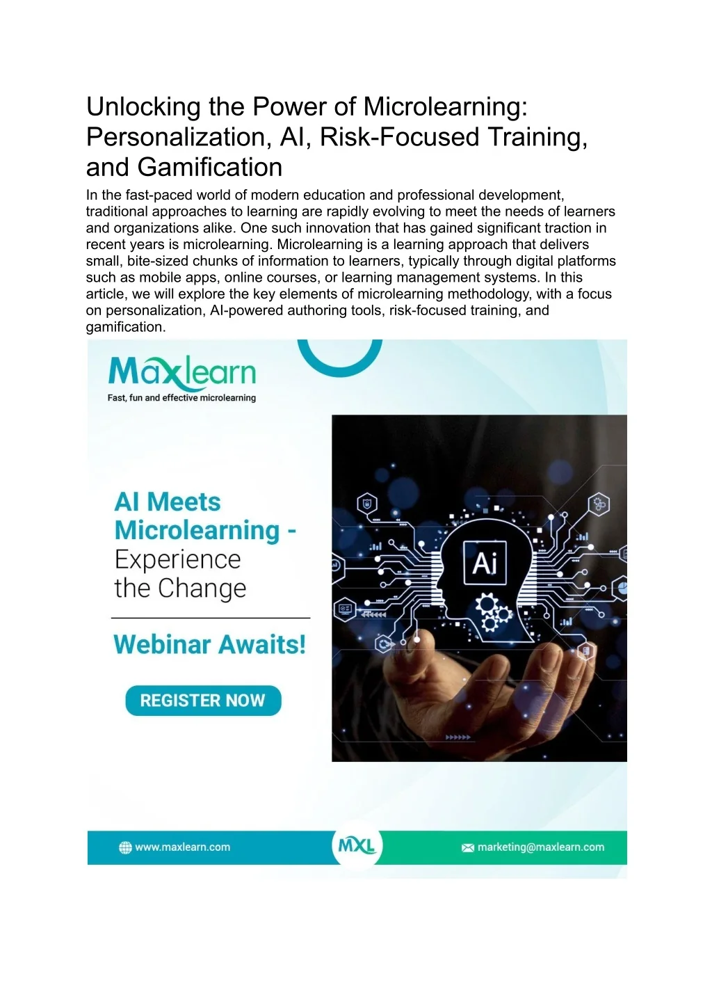 PPT - Unlocking the Power of Microlearning_ Personalization, AI, Risk ...
