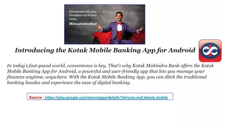 introducing the kotak mobile banking