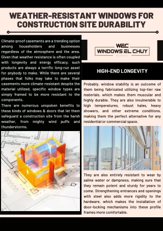 Weather-Resistant Windows for Construction Site Durability