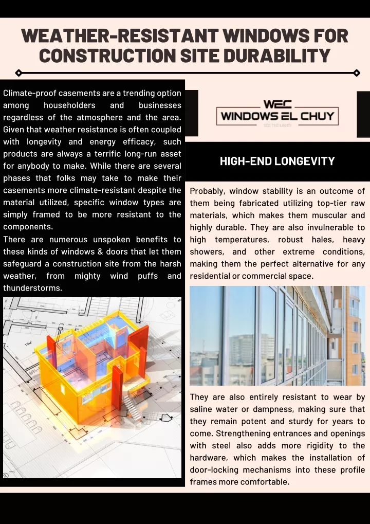 weather resistant windows for construction site