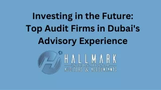 Investing in the Future: The Top Audit Firms in Dubai's Advisory Experience