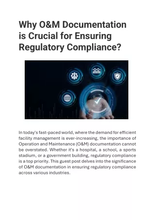 why o m documentation is crucial for ensuring
