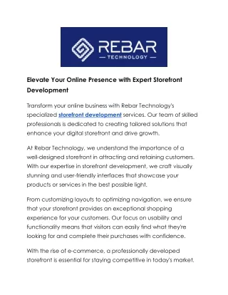Enhance Your Digital Presence with Storefront Development