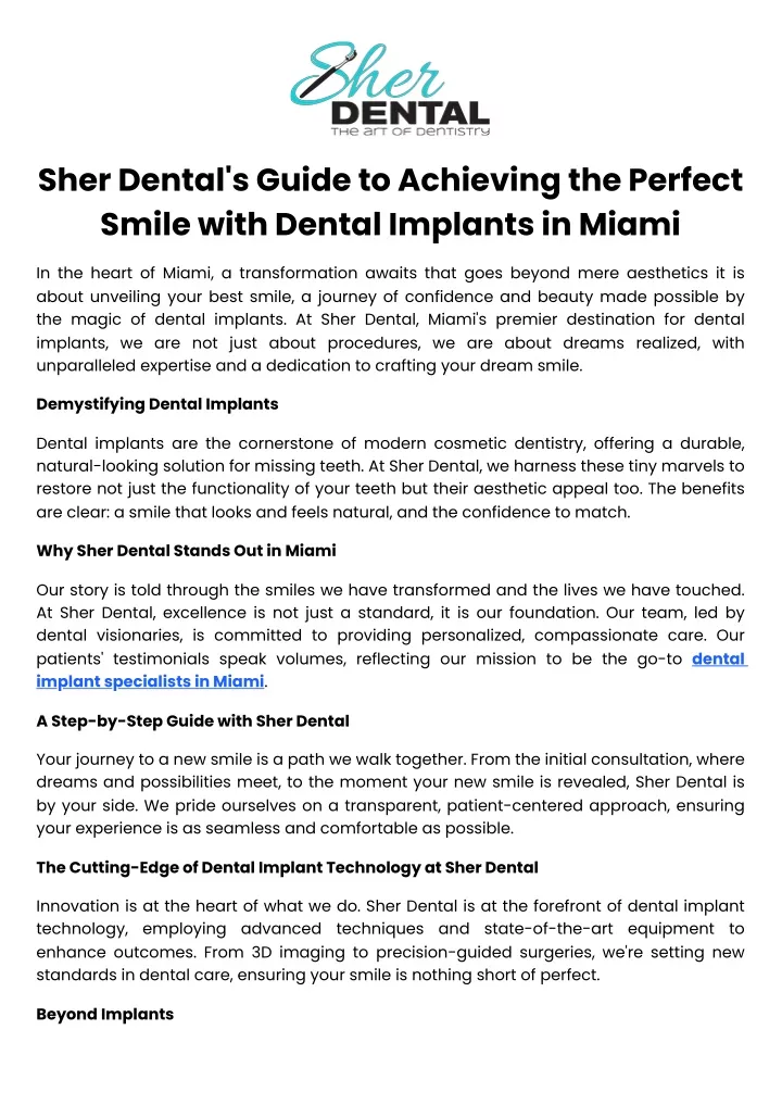 sher dental s guide to achieving the perfect