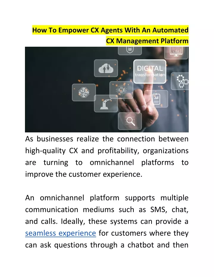 how to empower cx agents with an automated