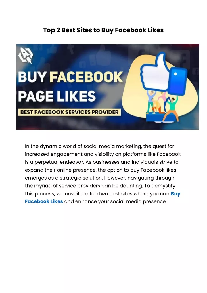 top 2 best sites to buy facebook likes