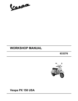 Piaggio Vespa PX 150 Service Repair Manual