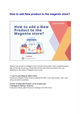 How to add New product to the magento store