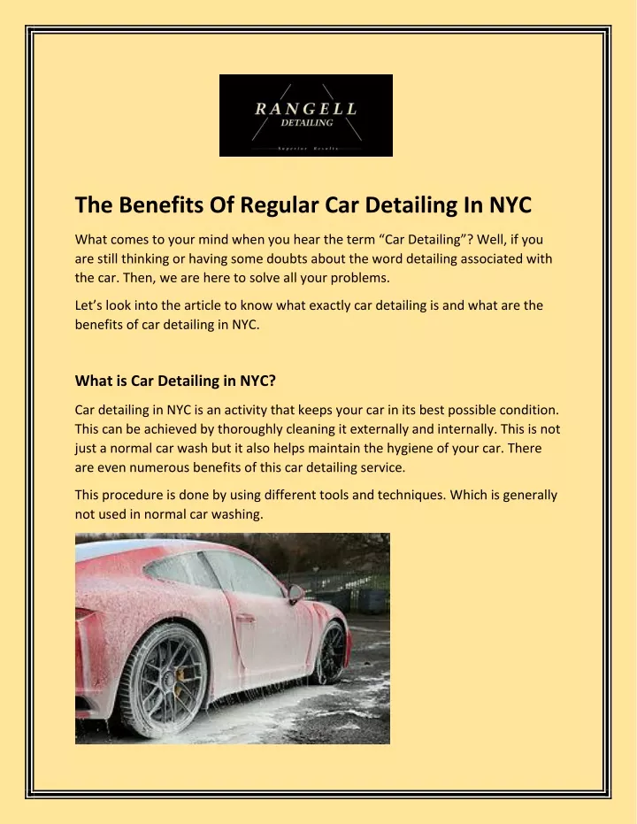 the benefits of regular car detailing in nyc