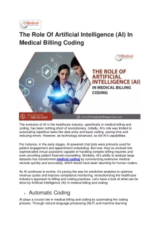 The Role Of Artificial Intelligence (AI) in Medical Billing and Coding