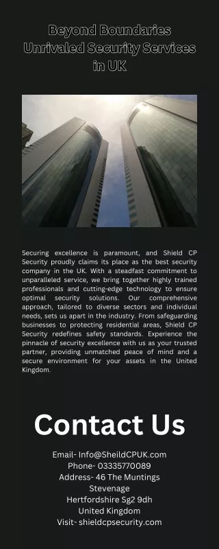 Beyond Boundaries Unrivaled Security Services in UK