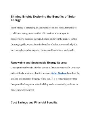 Shining Bright_ Exploring the Benefits of Solar Energy