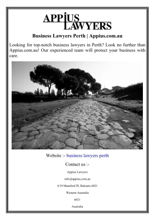 Business Lawyers Perth  Appius.com.au