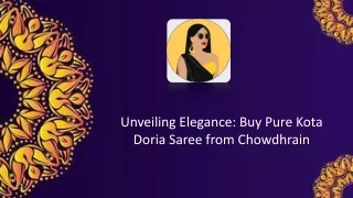 Unveiling Elegance Buy Pure Kota Doria Saree from Chowdhrain
