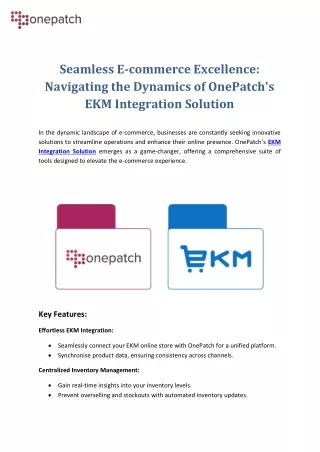 Navigating the Dynamics of OnePatch's EKM Integration Solution