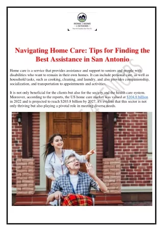 Navigating Home Care: Tips for Finding the Best Assistance in San Antonio