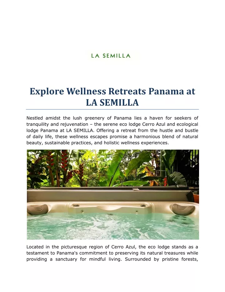 explore wellness retreats panama at la semilla