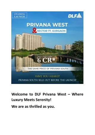 DLF Privana West Sector 76 Gurgaon Download Brochure