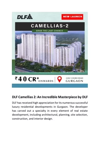 DLF Camellias 2 Sector 54 Gurgaon Download Brochure