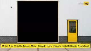 What You Need to Know About Garage Door Opener Installation in Maryland