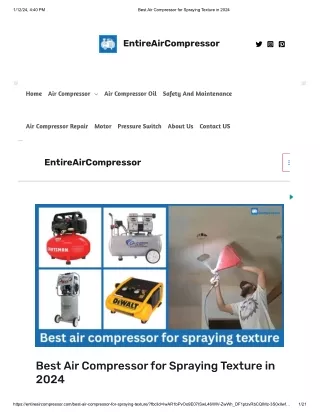 Best Air Compressor for Spraying Texture