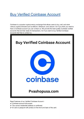 Buy Verified Coinbase Account