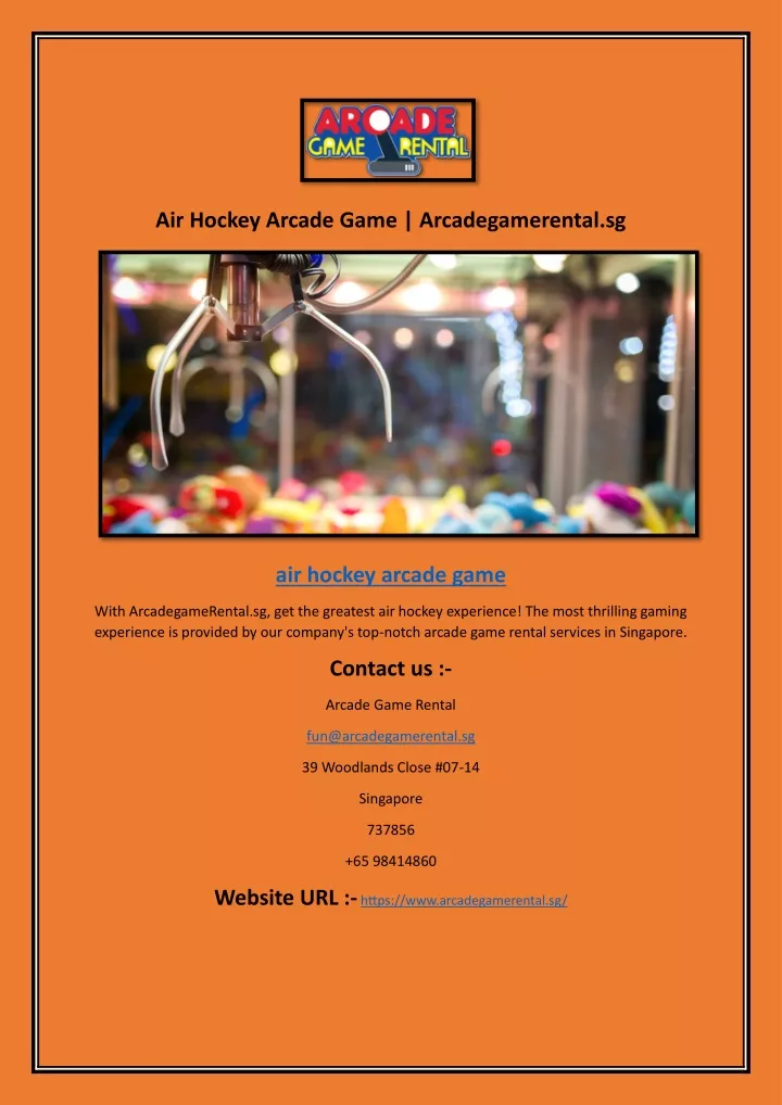 air hockey arcade game arcadegamerental sg