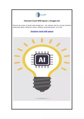 Character Count With Spaces Zerogpt.com