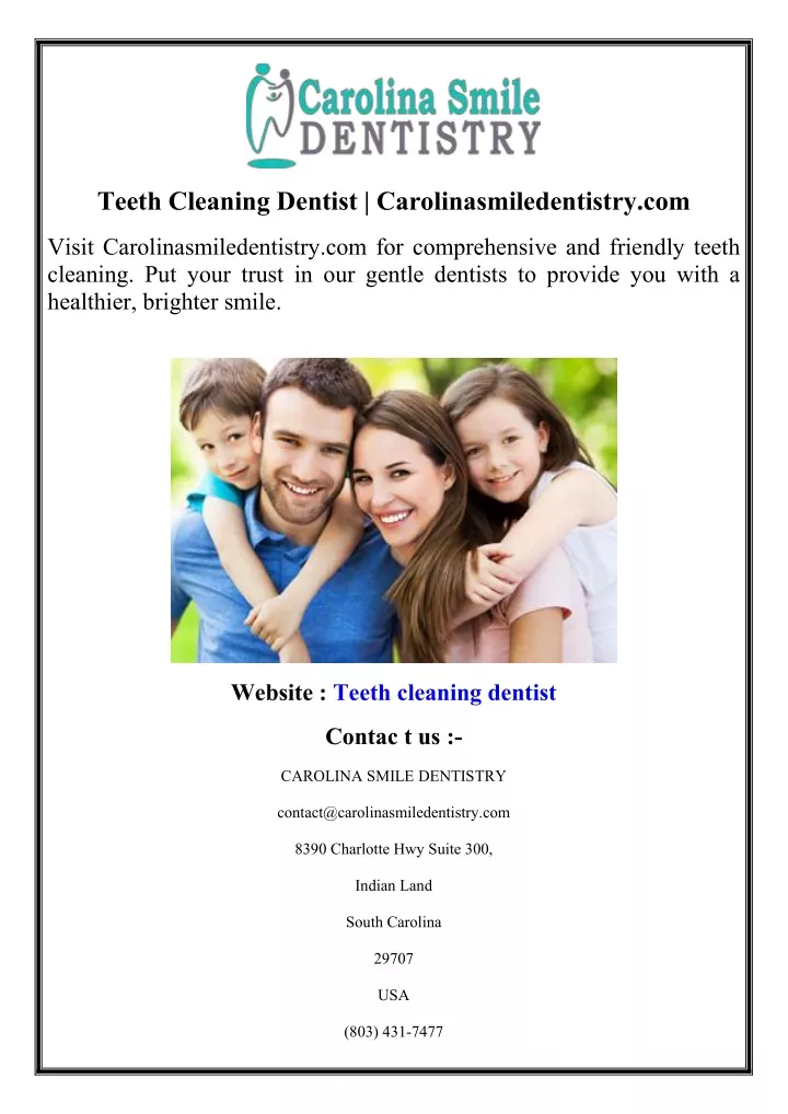 teeth cleaning dentist carolinasmiledentistry com