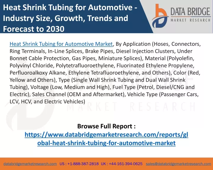 heat shrink tubing for automotive industry size