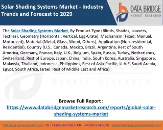 solar shading systems market industry trends
