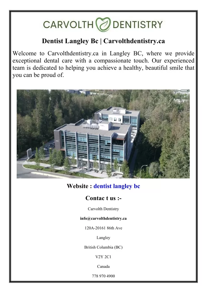 dentist langley bc carvolthdentistry ca